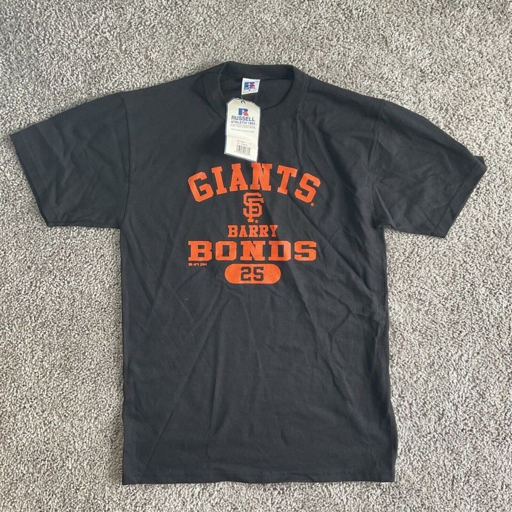 russell athletic Adult Giants Shirt VTG 2004 barry bonds t shirt Sz Small NWT